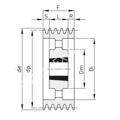 Шкив для клиновых ремней SPB 300 05 - Евромеханика