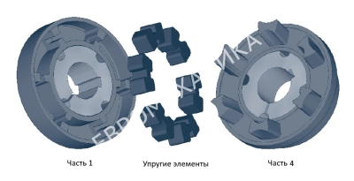 Полумуфта N-EUPEX 180 часть 1, тип F под втулку тапербуш 2517, EMT - Евромеханика
