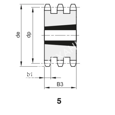 Звездочка 20B-3 шаг 31,75х19,56 мм (1"1/4х3/4), Z=25 под втулку тапербуш 3535 - Евромеханика