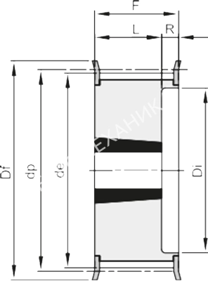 Шкив зубчатый под втулку тапербуш TL 24 H 150 (1610), EMT - Евромеханика