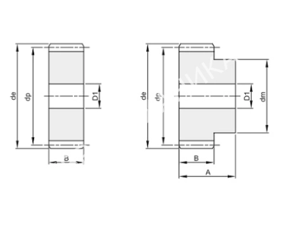 Шестерня цилиндрическая M=3 Z=39 со ступицей (PM30039), EMT - Евромеханика
