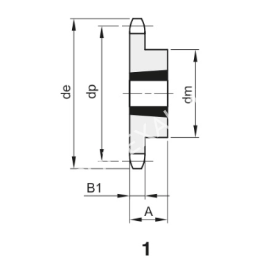 Звездочка 24B-1, шаг 38,1х25,4 мм (1"1/2х1"), Z=30 под втулку тапербуш 3020 - Евромеханика