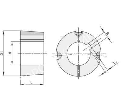 Втулка тапербуш 2012-1 1/8'', d= 28,575 мм - Евромеханика