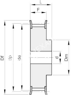 Шкив зубчатый под расточку 17 H 075, EMT - Евромеханика