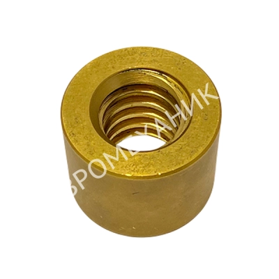 Гайка трапецеидальная латунная (HPb59-1) LRM 40х7 без фланца (правая резьба), EMT - Евромеханика
