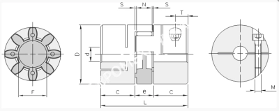 Муфта кулачковая безлюфтовая GS55- 32/32 мм, dmax=65 мм, EMT - Евромеханика