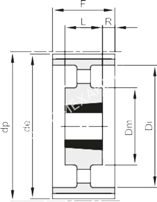 Шкив зубчатый под втулку тапербуш TL 168 14M 115 (4040), EMT - Евромеханика