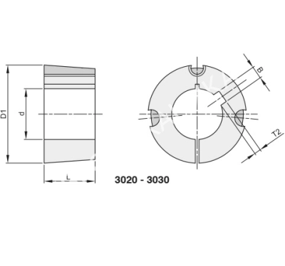Втулка тапербуш 3020,d=25 мм - Евромеханика