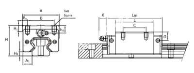 Каретка HGH30HAZOC, EMT - Евромеханика