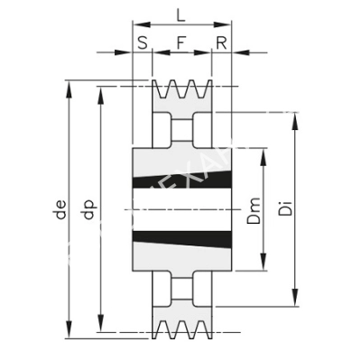 Шкив для клиновых ремней SPC 500 3 - Евромеханика