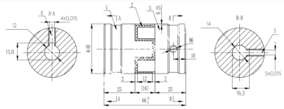 Муфта XL1, d1=12/d2=19 мм+шпон паз, СТАЛЬ, EMT - Евромеханика
