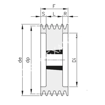 Шкив для клиновых ремней SPC 224 3 - Евромеханика
