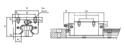 Каретка HGH45CAZAH, EMT - Евромеханика